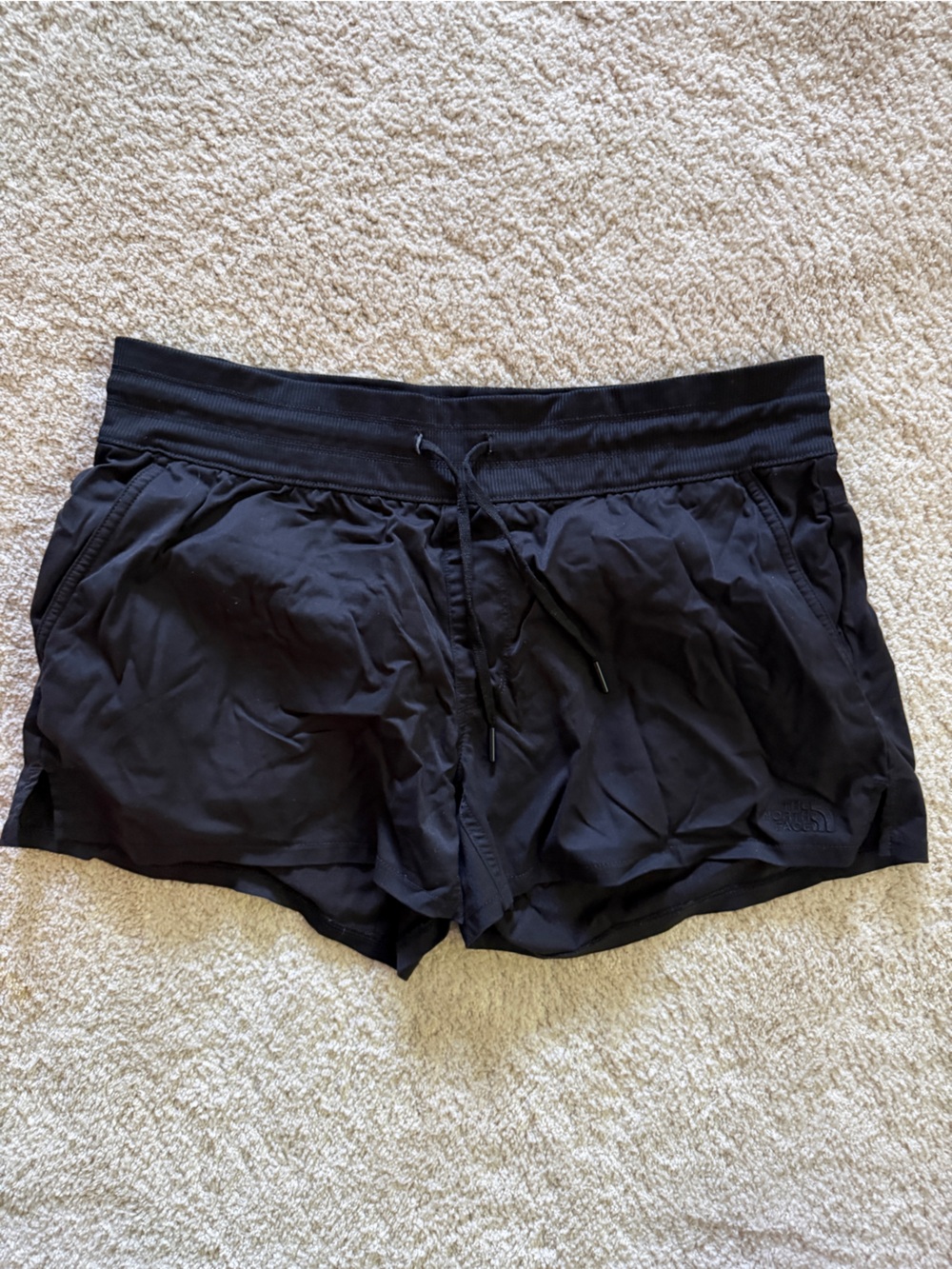 The North Face Black Women's Athletic Shorts with Drawstring and Pockets